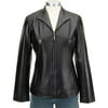 Women's Plus Zip-Front Leather Jacket