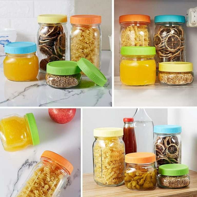 4oz Glass Baby Food Storage Jars | Food Grade Silicone Lids | Set of 12 |  Bright Colors