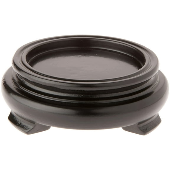 Plymor Black Round Wood Veneer Footed Display Base, 3" W x 3" D x 1.25" H (2" Display Diameter)