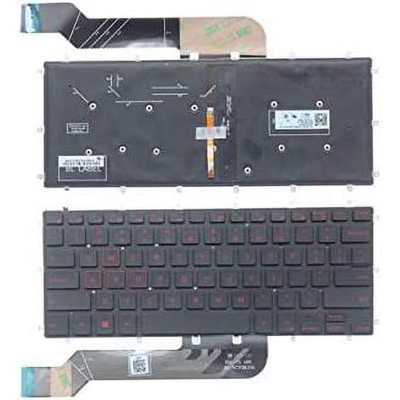 New US Red Words English Backlit Laptop Keyboard (Without palmrest) for Dell Inspiron P69G P69G001 P83G P83G001 P58F P58F001 P70F P70F001 Light Backlight