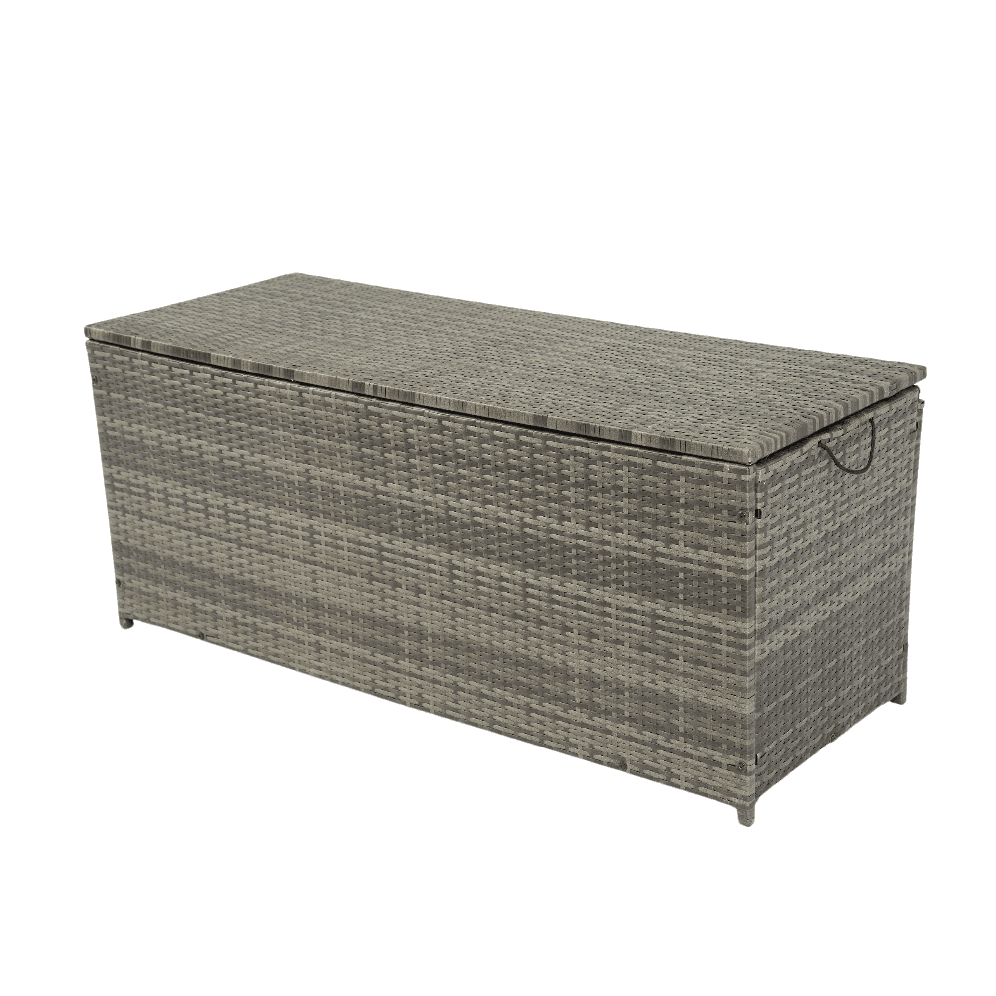 Aimee Lii Outdoor Storage Box, 113 Gallon Wicker Patio Deck Boxes with Lid, Outdoor Toy Storage for Kids, Gray