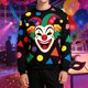 thumbnail image 2 of Top de Manga Larga Impresa con Tema de Carnaval, Sudadera de Cuello de Tripulación de Poliéster Casual para Disfraz de Fiesta Y Ropa Cotidiana, 2 of 7