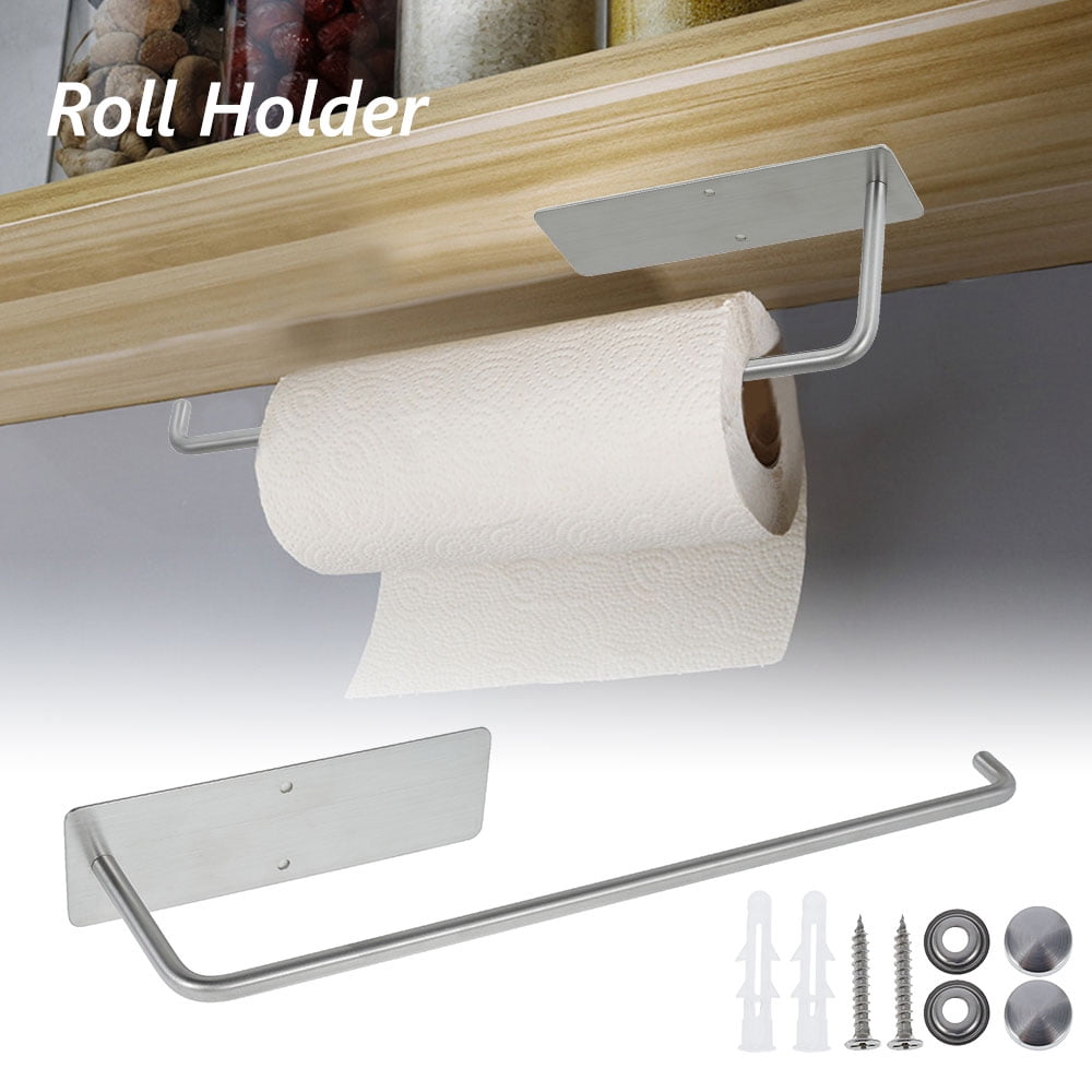 SUS304 Stainless Steel Matte Black Paper Holder Mounted Vertical or Horizontal in Screws or Adhesive Vanwood Paper Towel Rack Stick on Wall Self Adhesive Paper Towel Holder Under Kitchen Cabinet SUS304 Stainless Steel Matte Black Paper Holder Mounted Vertical or Horizontal in Screws or Adhesive Vanwood Paper Towel Rack Stick on Wall Self Adhesive Paper Towel Holder Under Kitchen Cabinet