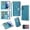 Skyblue, variant on Samsung Galaxy S22 6.1" 5G 2022 Case Magnetic [Zipper Wallet] Purse Clutch Cover with Stand [Wrist Strap & 9 Card Slots Holder] Bling Sparkle Glitter Folio PU Leather TPU Case, Skyblue