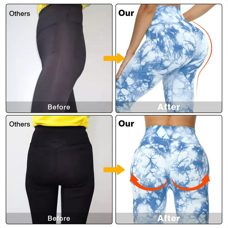 Ilfioreemio Tie Dye Seamless Leggings for Women High Waist Yoga Pants,  Scrunch Butt Lifting Elastic Tights