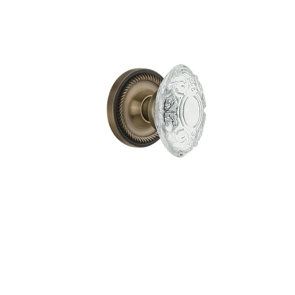 Nostalgic Warehouse Ropcvi_Dd_Nk Vintage Crystal Victorian Dummy Door Knob Set - Brass