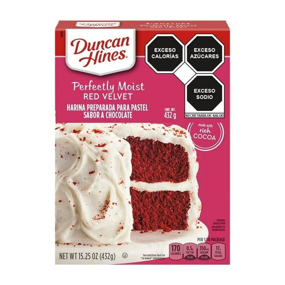 Harina para preparar pastel Duncan Hines red velvet 432g