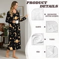 thumbnail image 6 of Tutolipy Planet Printed Women Nightgowns Long Sleeve Sleepwear Moon Star Printed Loungewear V Neck Loungewear Lightweight Nightshirts for Home, XL, 6 of 7
