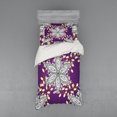 thumbnail image 2 of Ambesonne Moroccan Bedding Set 4 Pcs, Vintage Floral Petals, Queen, Earth Yellow Purple, 2 of 3