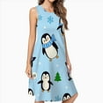 thumbnail image 2 of Holiday Penguin Casual Sleeveless Loose Sundress Dress For Women Summer Dress Daily Woman, 2 of 4