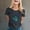 Dark Gray, variant on Womens Tshirts Earth Day Print Short Sleeve Crewneck Eco Top Womens Blouse Green M