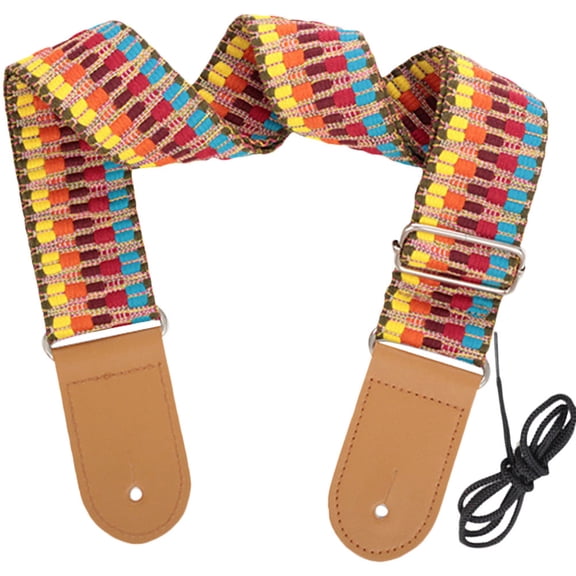 TABLZONE Adjustable Cotton Guitar Shoulder Strap for Ukulele, Banjo, Folk Guitar - Comfortable, , Practical Music Accessory