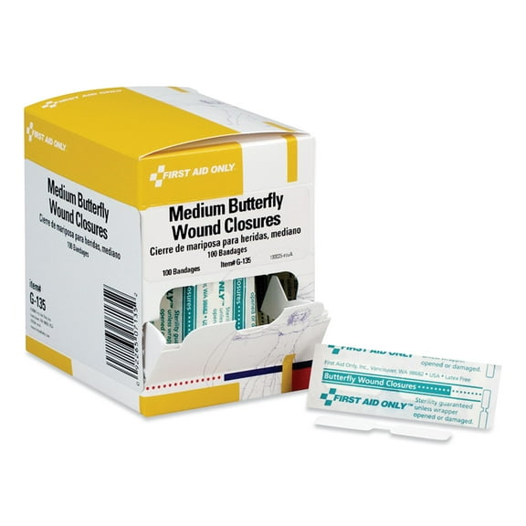 Butterfly Wound Closures, 0.38 X 1.75, 100/box | Bundle of 5 Boxes