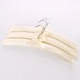 thumbnail image 1 of 5pcs Satin Padded Display Hangers – Sponge-Padded with Silver Hooks for Silk, Clothes & Garment Storage (Beige), 1 of 7