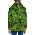 thumbnail image 6 of Naloa Tiny Green Fern Leaves Teenage Zipper Hoodie, Long Sleeve Zip Up Hoodies Casual Jackets Tops for 7-12 Years-Medium, 6 of 6