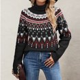 thumbnail image 3 of Women's Knitted Retro Round Neck Loose Pullover Sweater for Fall Winter Timeless Pieces,Black,S, 3 of 5