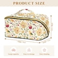 thumbnail image 4 of FORMRS Makeup Bag Travel Cosmetic Organizer for Women Fold Flat Zipper Pouch with Handle, Birds Tea Time, 4 of 8