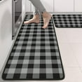 thumbnail image 2 of Kitchen Rugs Sets Of 2,Gray Black Checkerboard Checkered Pattern Anti Fatigue Kitchen Mat Rugs Non Slip Washable,Decorative Kitchen Floor Mats for Kitchen,Sink,Laundry,17"x47"+17"x47", 2 of 5
