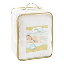 Pemberly Row Contemporary Cotton Blend Heated Mattress Pad in White Full