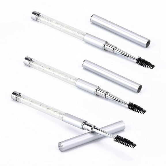 3 Pieces Eyebrow Spoolie Brush with Cov and Eyelashes Brush Portable Spooly Brush Mascara Separator Tool