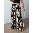 thumbnail image 2 of Women'S Wide Leg Pants High Elastic Waist Flowy Palazzo Pants Black & White XL, 2 of 9