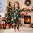 thumbnail image 2 of sdbrld Kids Christmas Pajamas for Girls 2Pcs Long Sleeve Shirt and Pants Set Children Holiday Loungewear Sizes 3-4 Years, 2 of 9
