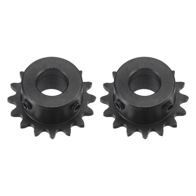 Unique Bargains #25 Chain Roller Sprocket, 12mm Bore 1/4' Pitch 16 Tooth Single Strand Chain Sprocket with Set Screws 2Pack