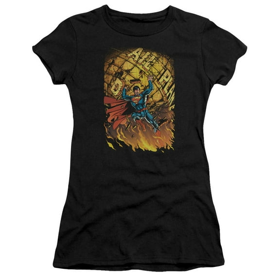 Superman - Superman #1 - Juniors Teen Girls Cap Sleeve Shirt - Small