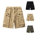 thumbnail image 1 of BADHUB Big Pocket Cargo Shorts for Men Big and Tall Drawstring Button Zipper Work Shorts Ripstop Outdoor Hiking Shorts Deals Army Green L, 1 of 8