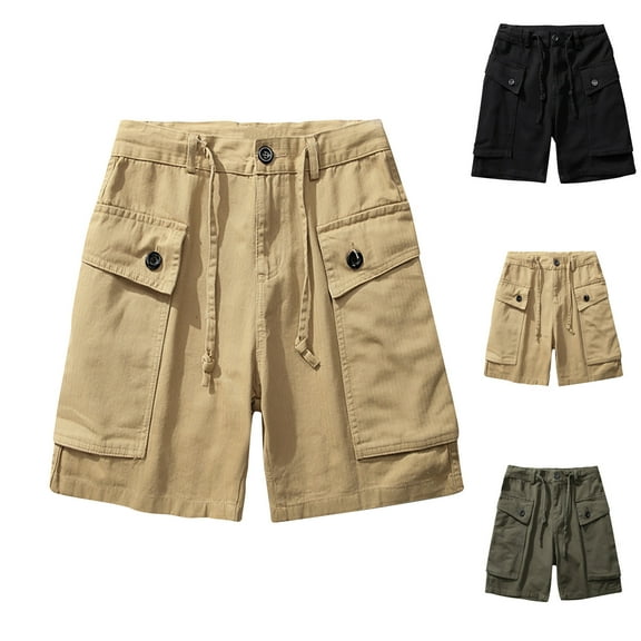 Up to 65% off Xunlbb Men's Casual Cargo Shorts Men's Summer Casual Solid Color Fashion Pockets Drawstring Loose And Comfortable Work Short Pants Gift for Him, M-5XL