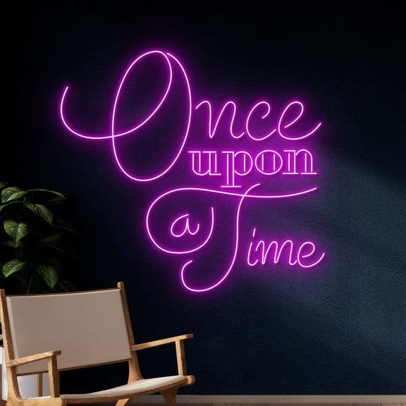 Handmadetneonsign Custom Once Upon A Time Neon Sign, Personalized Quote LED Light, Name Neon Light
