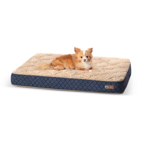 UPC: 0655199636518 | K&H Pet Products Quilt-Top Superior Orthopedic Bed Navy/Geo Flower Small 27 X 36 Inches