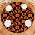 thumbnail image 2 of Spooky Halloween Themed Round Table Cover with Elastic Edge - Fits 52 Inch Table Perfectly for Party Dining Kitchen Washable Decor, 2 of 6