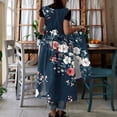 thumbnail image 6 of Uootdi Women's Apron Dresses Crew Neck Sleeveless Floral Print Pocket Maxi Dresses Boho Lightweight Loose Pinafore Dresses Gift, 6 of 7