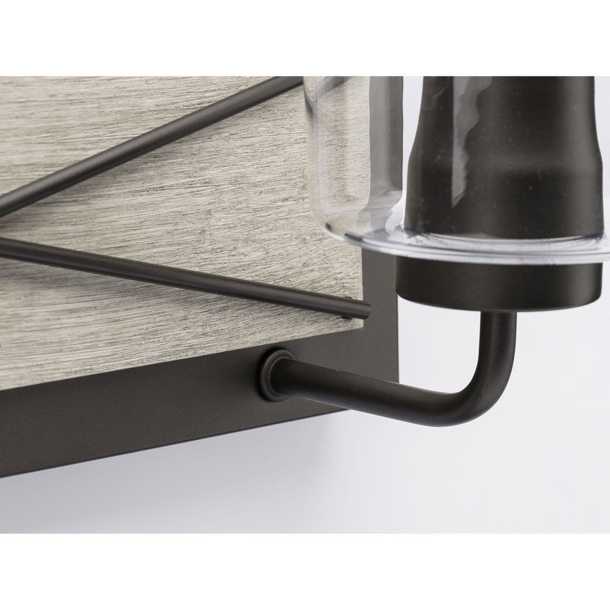 Progress Lighting Briarwood 4-Light Bath Vanity in Graphite with Clear Glass Shades