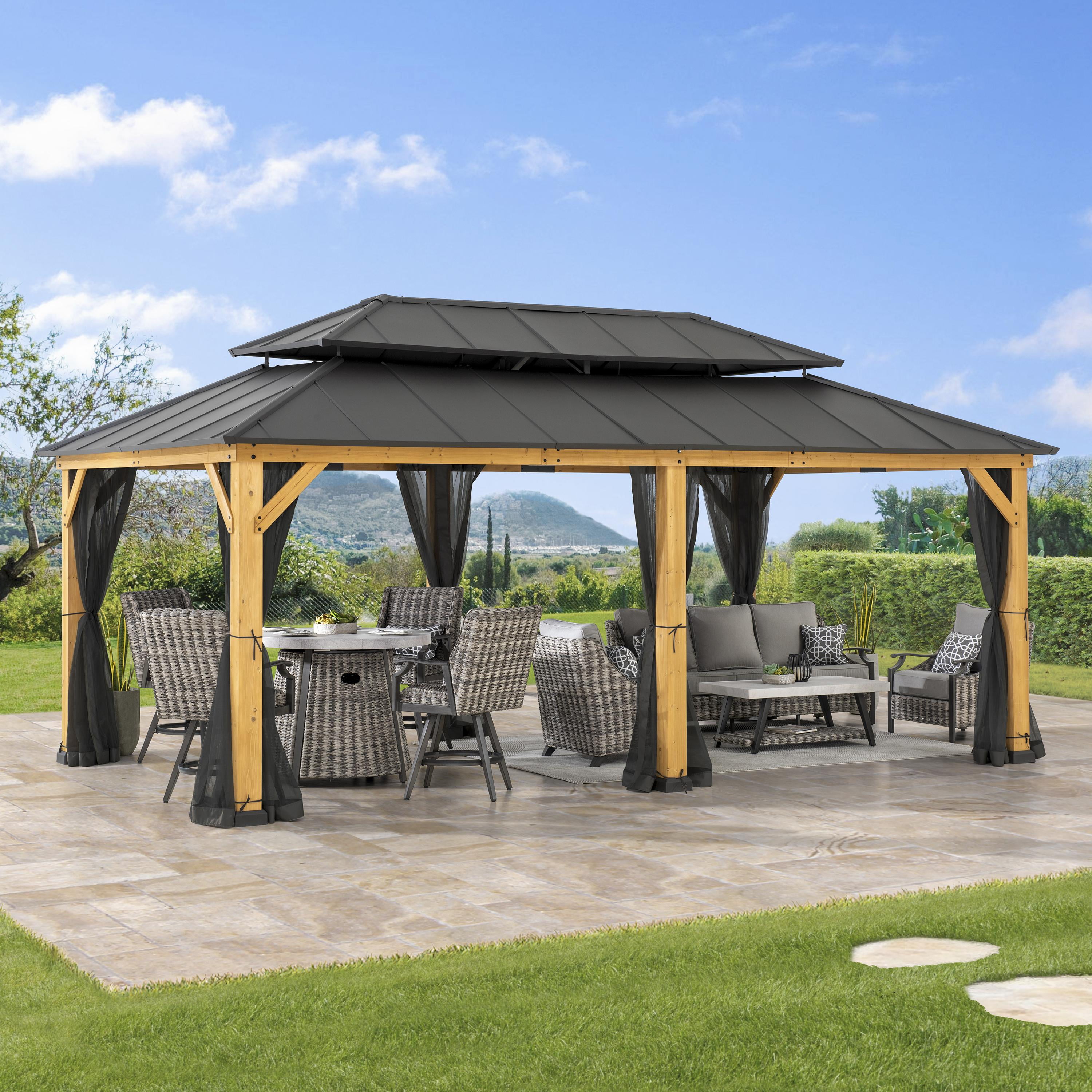 Sunjoy Mosquito Netting for 12 ft. ×20 ft. Gazebos