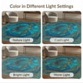 thumbnail image 7 of ODIKA Stained Mosaic Ocean Border Entryway Teal Beachy Nautical Turtle Refined Non-Slip Chair-Friendly for Home Office, Gaming Room, Under Desk, 7 of 7