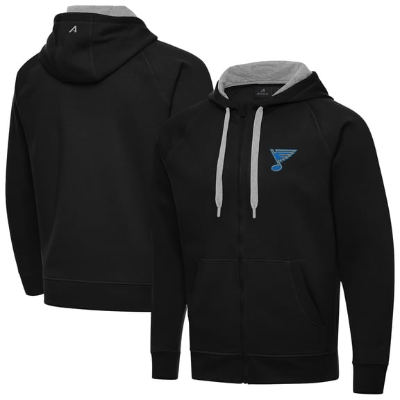 Men's Antigua Black St. Louis Blues Victory Full-Zip Hoodie