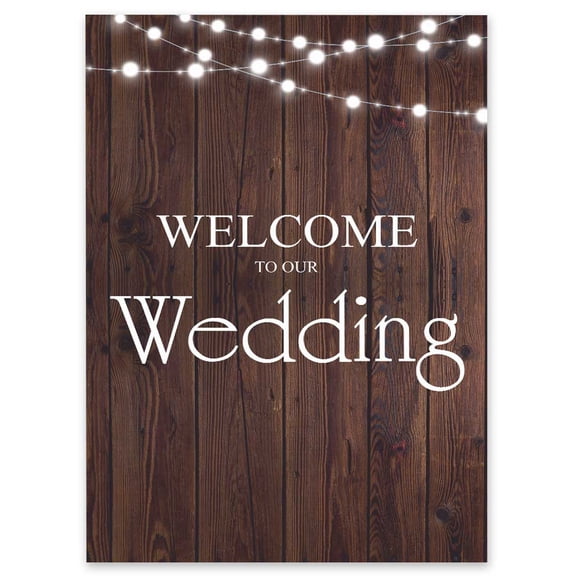 Darling Souvenir MADE WITH LOVE Fairy Lights On Wood PanelLargeWelcomeSign, Decorative PosterWelcomeTo Our Wedding Poster For Easel Wedding Collection- 18x12