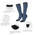 thumbnail image 4 of Stars Navy Blue White Knee High Socks for Women Long Leg Warmers Socks, 4 of 7