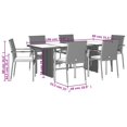 thumbnail image 4 of vidaXL 7 Piece Garden Dining Set with Cushions Black Poly Rattan, 4 of 4