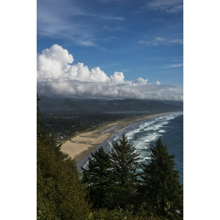 Neahkahnie Beach viewed from a roadside viewpoint Manzanita Oregon United States of America Canvas Art - Robert L Potts Design Pics (12 x 19)