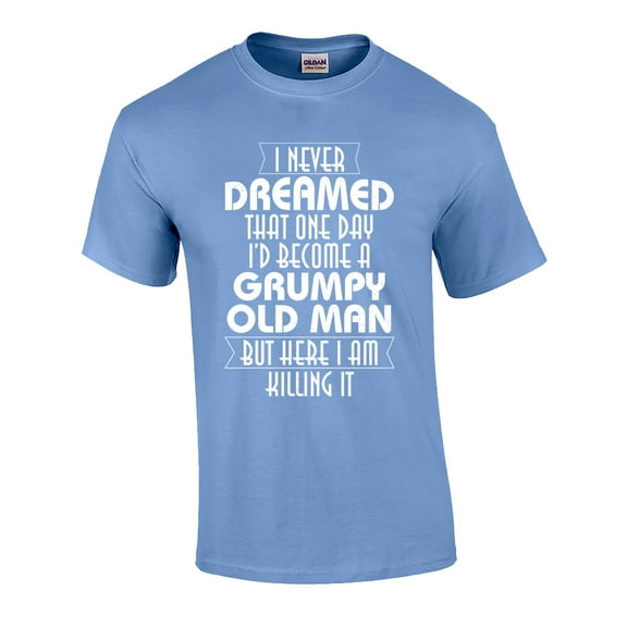 Funny Grumpy Old Man Graphic Short Sleeve T-Shirt-Carolina-XXXL