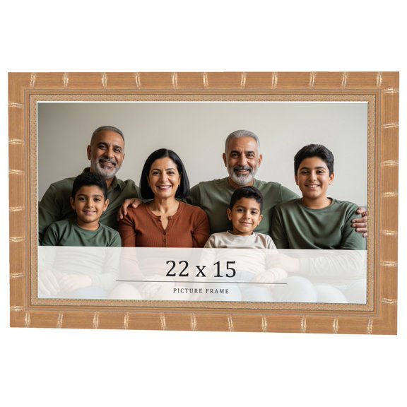 22x15 Frame Gold Real Wood Picture Frame Width 1.5 inches | Interior Frame Depth 0.5 inches |