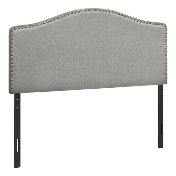 Bed Headboard Only Full Size Bedroom Upholstered Linen Look Grey