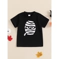 thumbnail image 3 of Toddler Baby Boy Girl Halloween Pumpkin Outfit Cute Face T-shirt Top Short Sleeve Pullover Clothes, 3 of 7