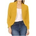 thumbnail image 2 of Idoravan Cardigans for Women Plus Sizes Women Casual Fashion Long-sleeved Cardigan Jacket Coat Outerwear Yellow, 2 of 6