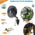 thumbnail image 4 of Outdoor Fan - Wall Mount Fan - Misting Fan | Patio Misting, Restaurant Patio misting, Warehouse Cooling | Oscillating Fan - Stainless Steel Misting Fan Ring & Nozzles Included, 4 of 5