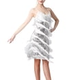 thumbnail image 2 of Vestido con Borlas de Lentejuelas Strade Fareast Limited para Mujer con Flecos en Capas Argenta Blanca S, 2 of 6