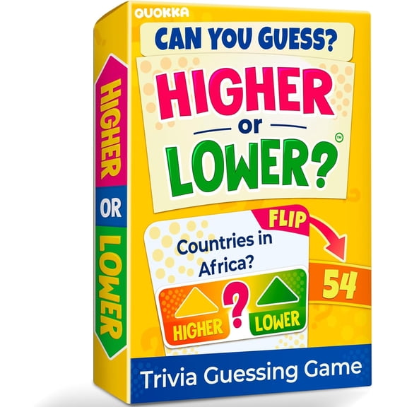 Quokka Trivia Board Games for Kids and Adults – Family Board Games for Family Game Night – Higher or Lower Trivia Cards